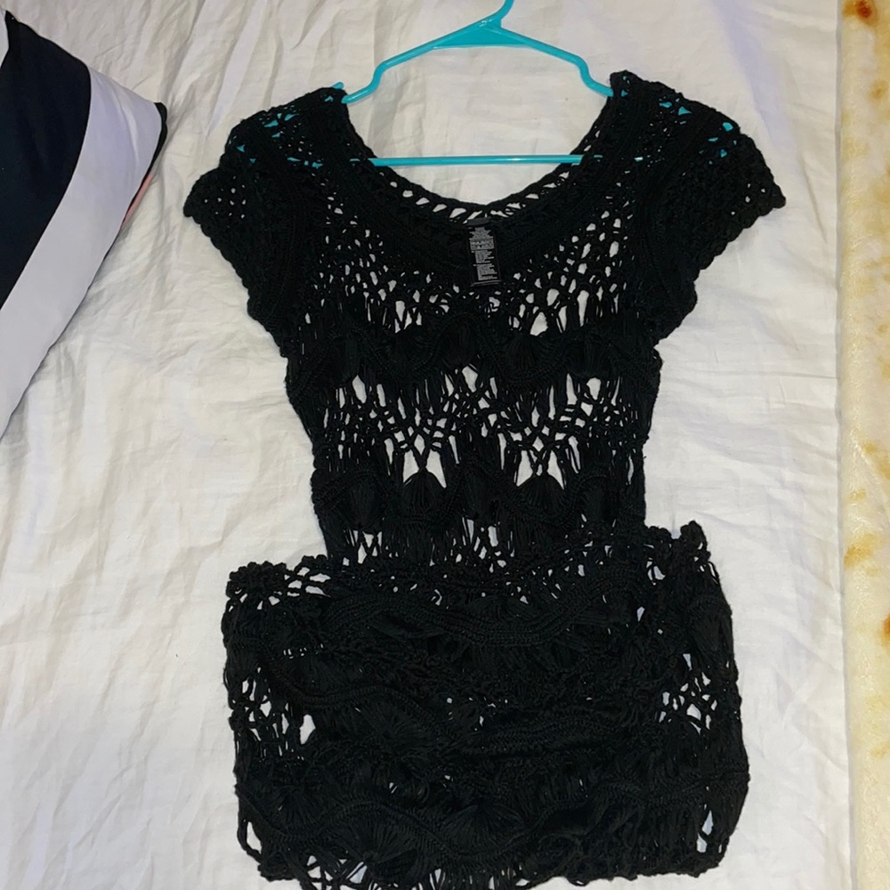 XXI black knit dress, mini, cover up
